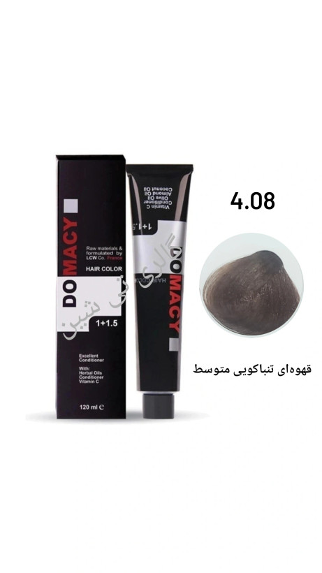 رنگ مو تنباکویی ۴.۰۸ دوماسی ۱۲۰ میل DOMACY