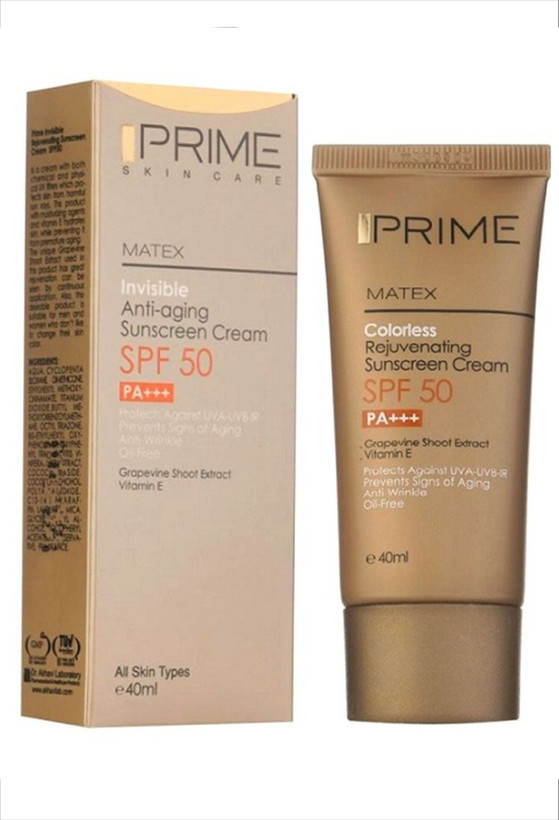 ضد آفتاب بی رنگ جوان کننده spf 50 پرایم Prime
