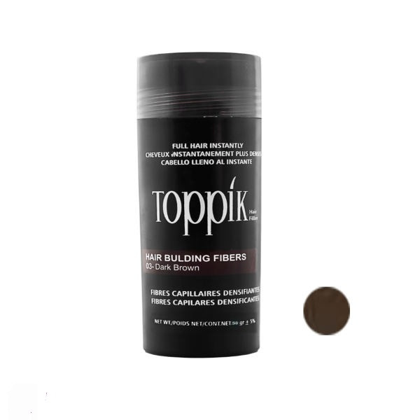 پودر پرپشت کننده مو قهوه ای تیره ۳ تاپیک TOPPIK