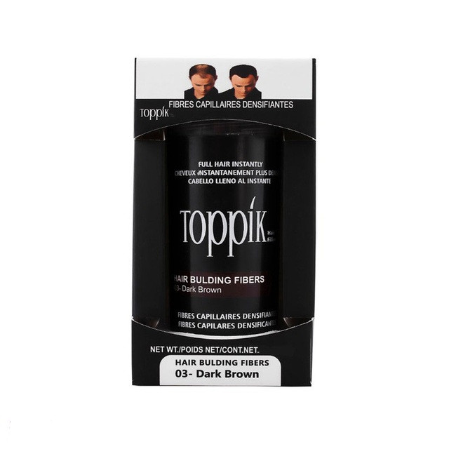 پودر پرپشت کننده مو قهوه ای تیره ۳ تاپیک TOPPIK