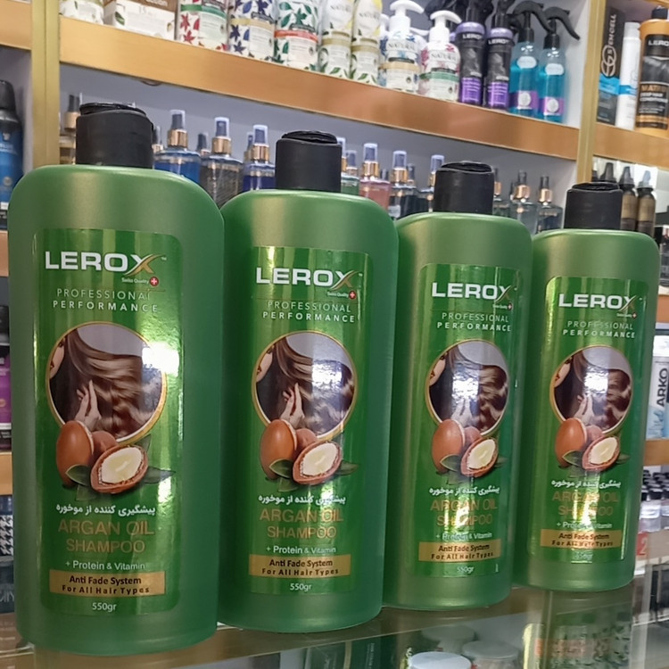 شامپو آرگان و پروتئین لروکس ۵۵۰ میل LEROX