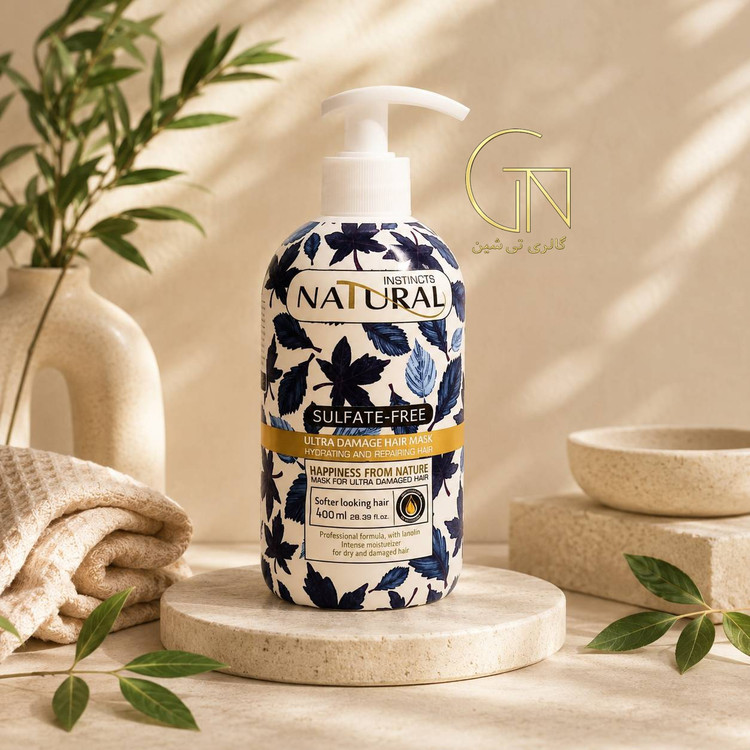 ماسک مو بدون سولفات تقویت کننده نچرال با آبکشی ۴۰۰ میل Natural